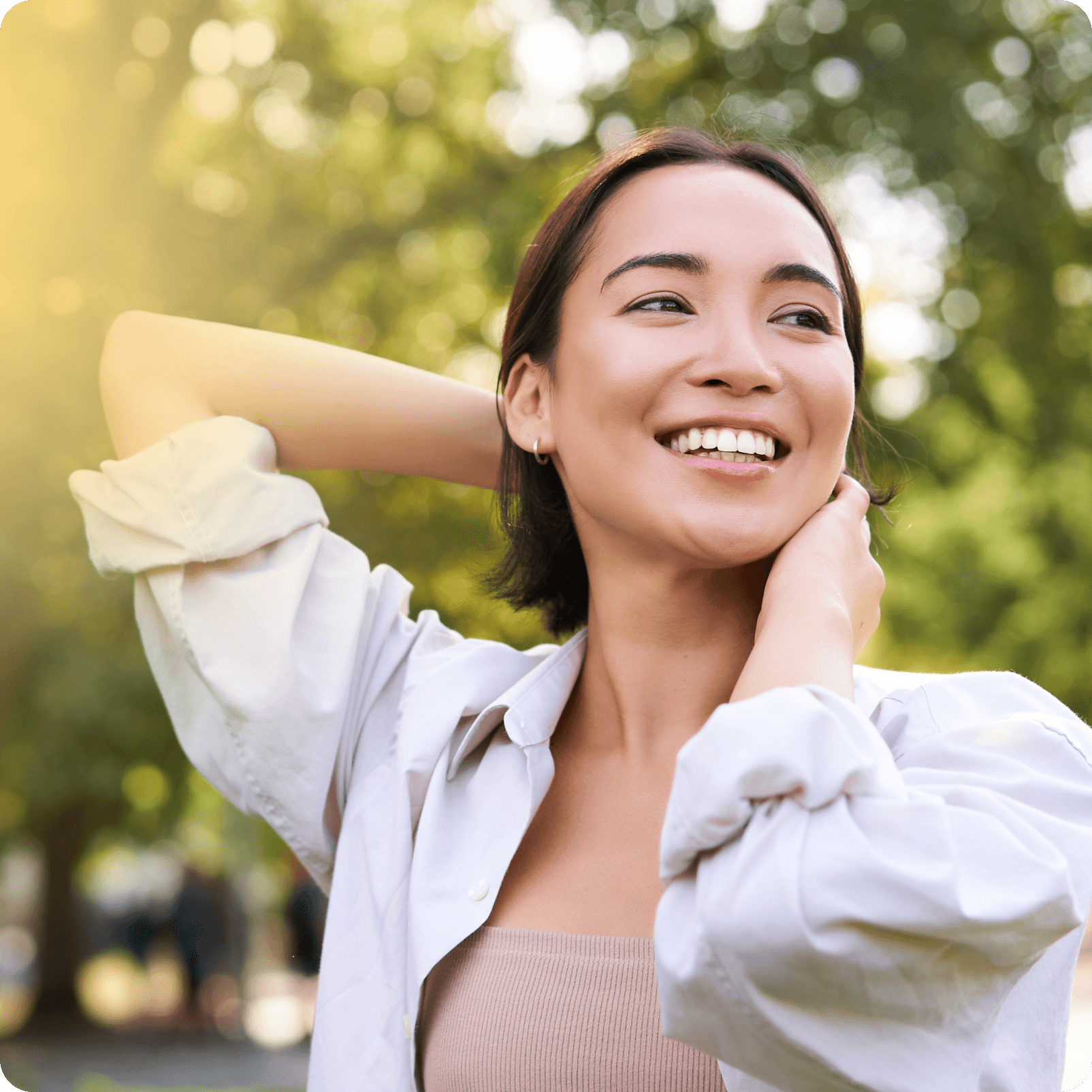 Woman happy after joining waitlist